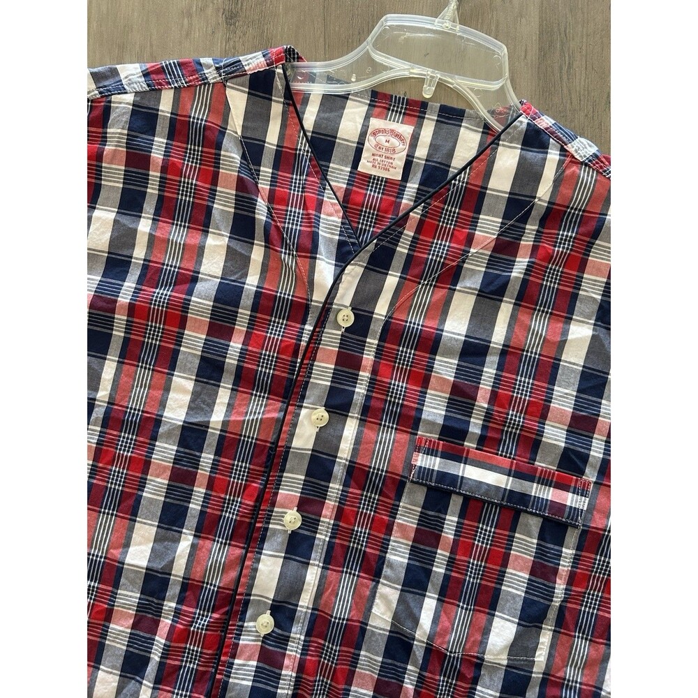 Vintage Brooks Brothers Red Tartan Cotton Flannel Night Shirt Men’s Medium